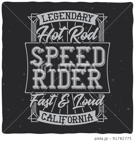 Vintage label design with lettering composition on dark background. T-shirt design. 91782775