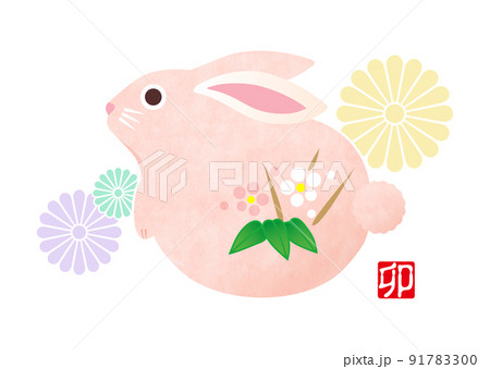 年賀状 年賀状素材 卯年 卯 兎 干支 年賀状 年賀状素材 卯年 卯 兎 干支 91783300