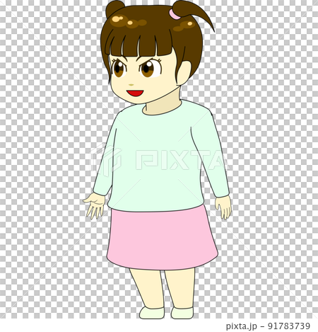 Chibi character illustration (female, sideways) Chibi character illustration (female, sideways) 91783739