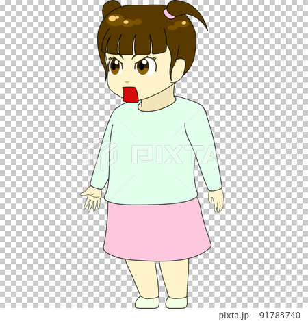 Chibi character illustration (female, sideways) Chibi character illustration (female, sideways) 91783740