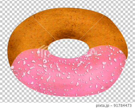 Hand drawn illustration of strawberry crunch donut 91784473