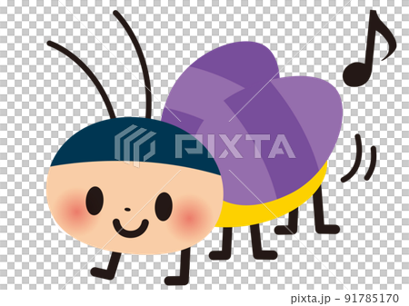 スズムシ,コオロギ,昆虫,虫,虫取り,秋,音符,すずむし,かわいい,生き物,夏 91785170