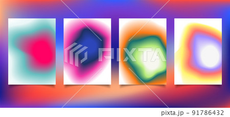 Set of covers print template modern design colorful fluid or liquid gradient shapes background 91786432