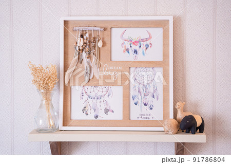 新生活素材　お洒落なインテリアの壁紙 91786804