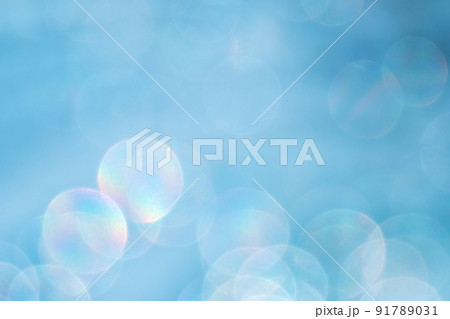 背景素材　夏色イメージ　水玉　虹色　テクスチャ ブルー系 91789031