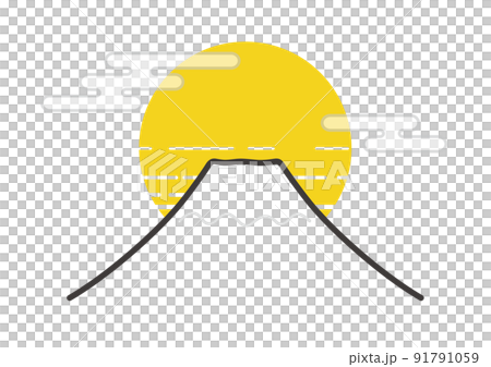 A simple symbol of Mt. Fuji and the sun 91791059