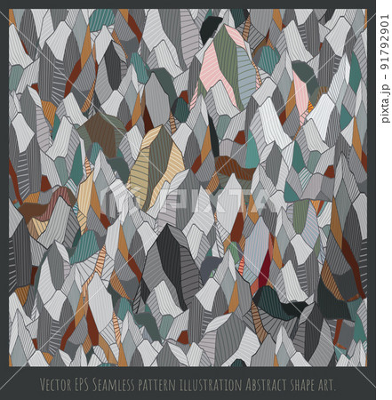 Seamless pattern overlapping Abstract mountain art. 91792901