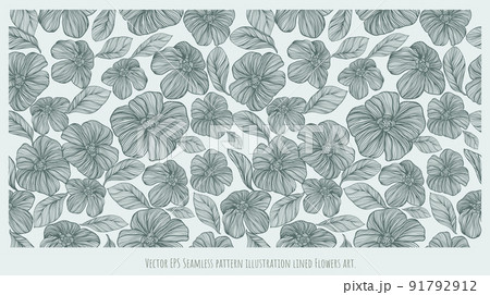 Seamless pattern overlapping illustration blooming Flowers art. Seamless pattern overlapping illustration blooming Flowers art. 91792912