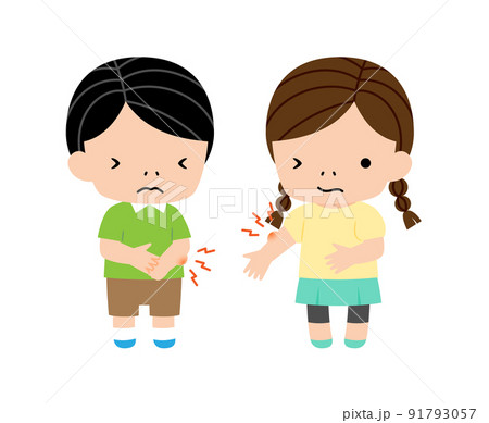 虫刺されで患部が腫れた子供たち 虫刺されで患部が腫れた子供たち 91793057