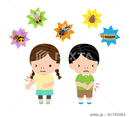 虫刺されで患部が腫れた子供たち 虫刺されで患部が腫れた子供たち 91793062