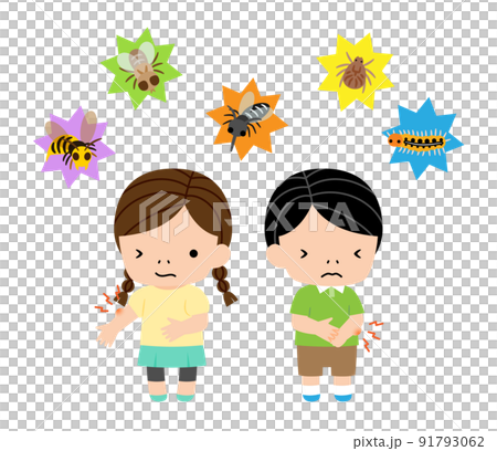 虫刺されで患部が腫れた子供たち 虫刺されで患部が腫れた子供たち 91793062