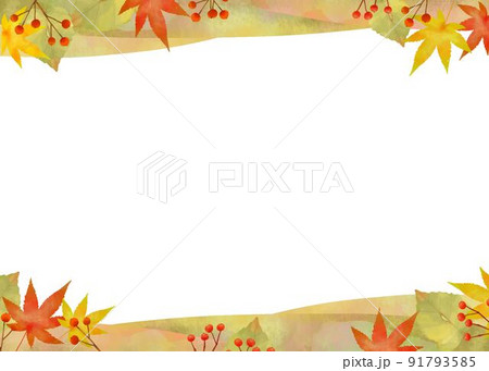秋の紅葉した葉っぱのオシャレな北欧風ベクターフレーム白バックイラスト素材 秋の紅葉した葉っぱのオシャレな北欧風ベクターフレーム白バックイラスト素材 91793585