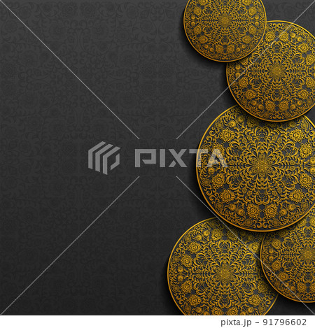 Background with vintage floral ornament. Vector illustration. Background with vintage floral ornament. Vector illustration. 91796602