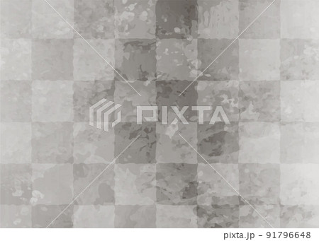 銀の和風市松模様 91796648