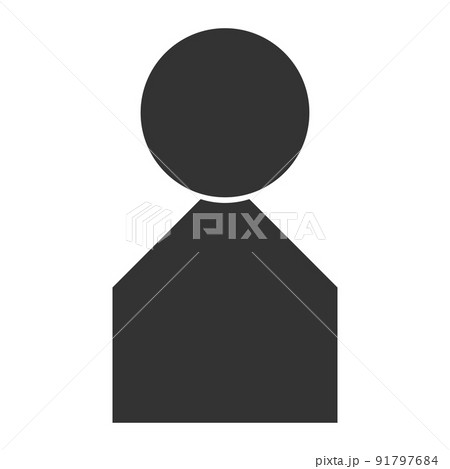 黒色の人型シルエットのイラスト素材