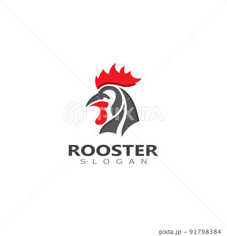 Vector Rooster head logo of animal design template Vector Rooster head logo of animal design template 91798384