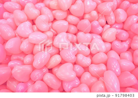 大量のぷくぷくしたハートのモチーフ 大量のぷくぷくしたハートのモチーフ 91798403