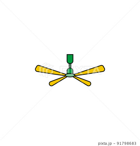 ceiling fan icon design. Ceiling fan with light. Vector color icon isolated on white background. Ceiling fan icon. color ceiling fan vector icon for web design isolated on white background 91798683