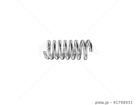 Silver color coil spring isolated over white Silver color coil spring isolated over white 91798933