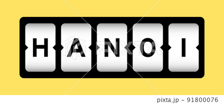 Black color in word hanoi on slot banner with yellow color background Black color in word hanoi on slot banner with yellow color background 91800076