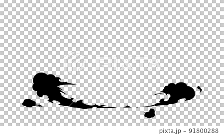 着地の煙のイラスト_エフェクト風_シルエット_16:9 91800288