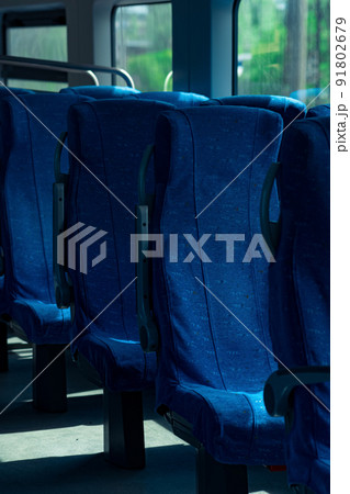 interior of commuter passenger train car interior of commuter passenger train car 91802679