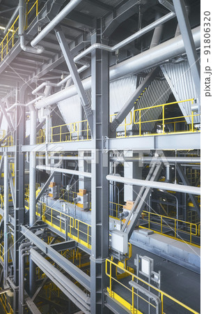 Interior of a waste incineration plant, industrial infrastructure concept. 91806320