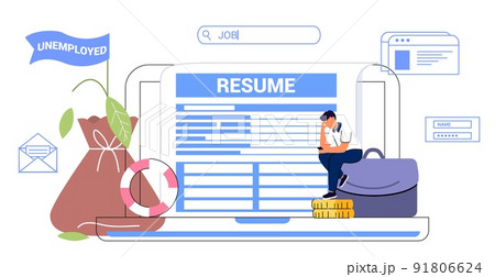 Unemployment concept Dismisses employee Jobless troubles Work crisis Unemployment concept Dismisses employee Jobless troubles Work crisis 91806624