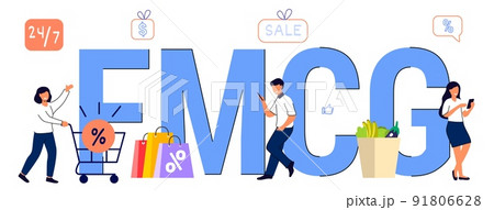 FMCG Fast moving consumer goods acronym Business and commerce concept 91806628