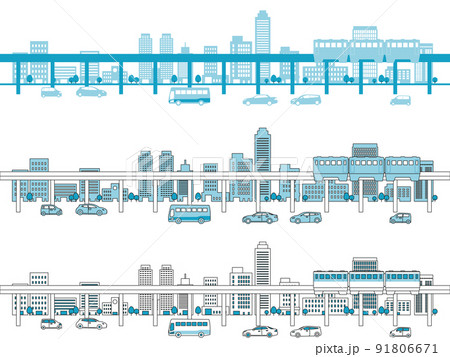 高層ビル　大都市　背景素材 91806671