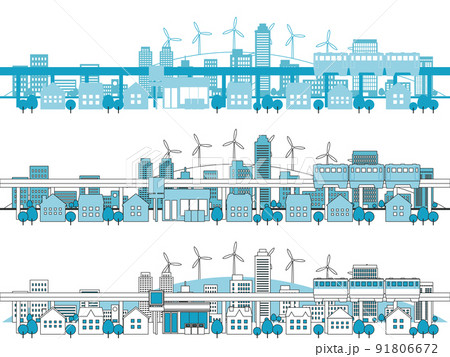 高層ビル　大都市　背景素材 91806672