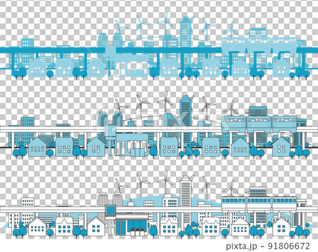 高層ビル　大都市　背景素材 91806672