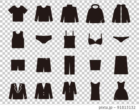 衣服圖標 set_black solid 91813132