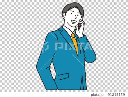 Asian businessman talking with a smile Asian businessman talking with a smile 91813159