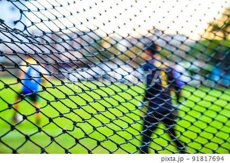 football goal net with blur background football goal net with blur background 91817694