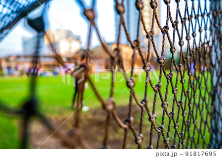 football goal net with blur background 91817695