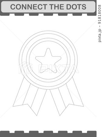 Connect the dots Award Medal. Worksheet for kids 91818008