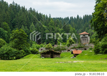 ルーマニア トランシルヴァニア地方にあるブラン城があるブラン村の公園 ルーマニア トランシルヴァニア地方にあるブラン城があるブラン村の公園 91819610