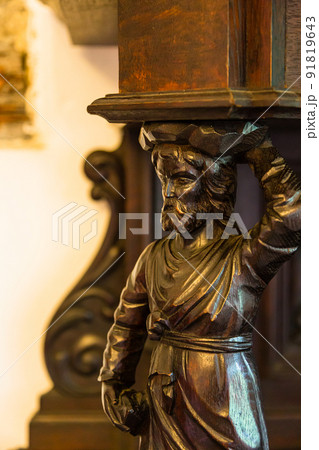 ルーマニア トランシルヴァニア地方にあるドラキュラ城のモデルになったブラン城の城内 ルーマニア トランシルヴァニア地方にあるドラキュラ城のモデルになったブラン城の城内 91819643