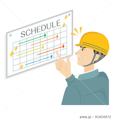建築施工の4大管理（工程管理）をする男性 91820072