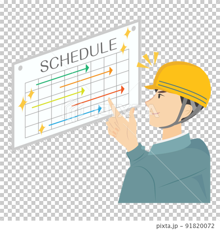 建築施工の4大管理（工程管理）をする男性 91820072