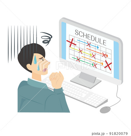 建築施工の4大管理（工程管理）をパソコンで上手にできない男性 91820079