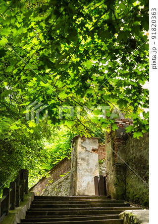 ルーマニア トランシルヴァニア地方のシギショアラの町並み ルーマニア トランシルヴァニア地方のシギショアラの町並み 91820363