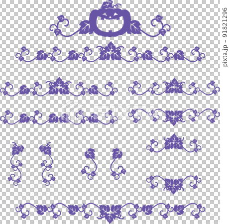Halloween pumpkin decoration vine decoration line autumn October ruled line decoration ruled illustration material set 91821296
