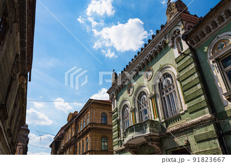 ルーマニア トランシルヴァニア地方のティミショアラの旧市街の街並み ルーマニア トランシルヴァニア地方のティミショアラの旧市街の街並み 91823667