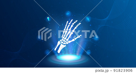 Technology for treatment of hand bone. Abstract traumatology and orthopedics. Medical science in the hospital for body joints. Technology for treatment of hand bone. Abstract traumatology and orthopedics. Medical science in the hospital for body joints. 91823906