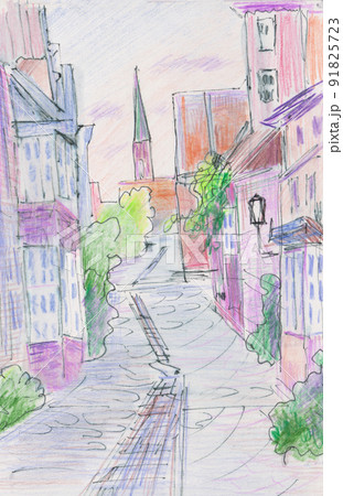 Cityscape with Gothic architecture Cityscape with Gothic architecture 91825723
