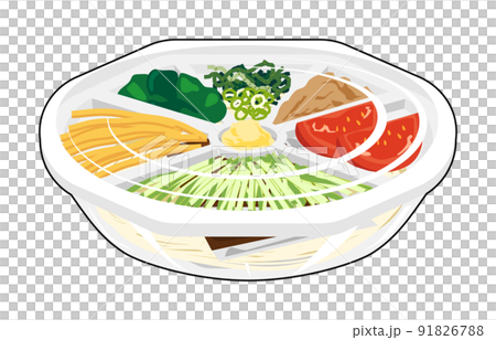 プラスチック容器のぶっかけそうめん（黒フチあり） 91826788