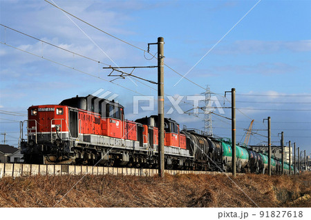 DD51 857号機（5271レ）関西本線・富田浜～四日市の写真素材 [91827618
