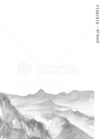 喪中はがき 谷川連峰【金城山より望む大源太山】白黒 喪中はがき 谷川連峰【金城山より望む大源太山】白黒 91828612